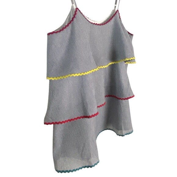 Andree By Unit Brandi Woven Tiered Rick Rack Trim Striped Tank Top - Picture 5 of 11